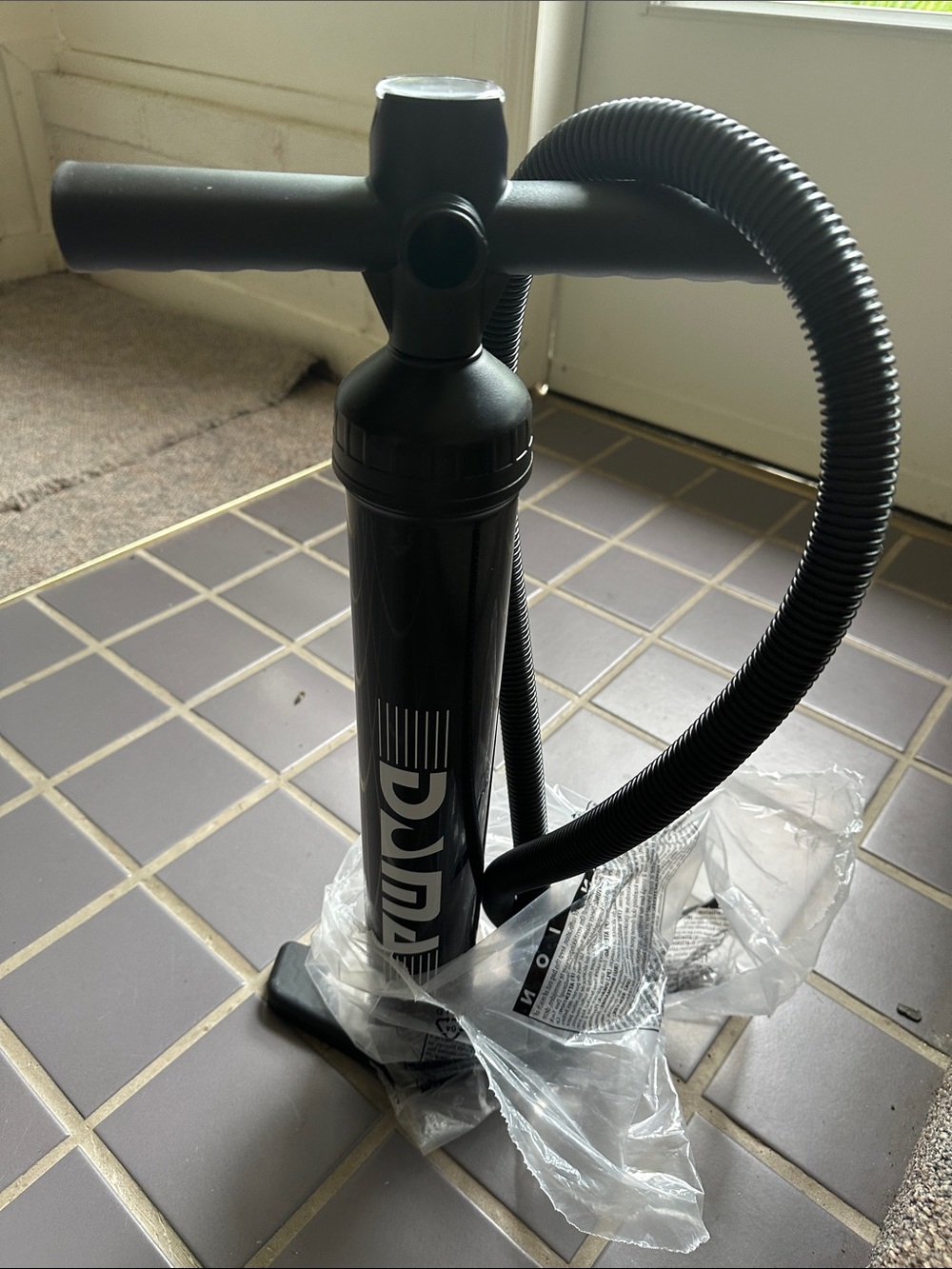 Black Double-Action Hand Pump with Hose